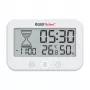RAINPOINT BALDRTHERM B0549STH Timer da bagno con monitor di temperatura e umidità, protezione da schizzi IP24, countdown/count-up, retroilluminazione LCD, ventosa/supporto/montaggio a parete
