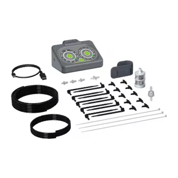 RainPoint IK149 set di irrigazione per piante in vaso - sistema di irrigazione a goccia automatico per 10 vasi, alimentazione USB/batteria, display LCD