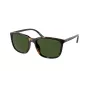 Ralph Lauren Occhiali da sole uomo PH4185U - montatura nera lucida, quadrata, lenti grigio scuro, 56 mm