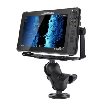 RAM Mounts piastra D-Size 6,25 inch x 2 inch con braccio a doppio snodo corto e base rotonda