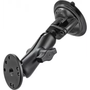 RAM Mounts supporto a ventosa con adattatore AMPS – sfera B (1 pollice), base a diamante, braccio medio, base rotonda (RAM-B-166-202U)