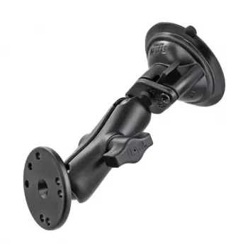 RAM Mounts supporto a ventosa con adattatore AMPS – sfera B (1 pollice), base a diamante, braccio medio, base rotonda (RAM-B-166-202U)