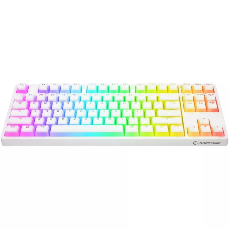 Rampage Ghost TKL tastiera meccanica Huano Red Switch bianca