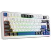 Rampage Quell Pro Tastiera meccanica wireless 75% con display TFT, Gasket Mount, Hot-Swap, 2.4G + BT, bianca