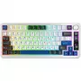 Rampage Quell Pro Tastiera meccanica wireless 75% con display TFT, Gasket Mount, Hot-Swap, 2.4G + BT, bianca