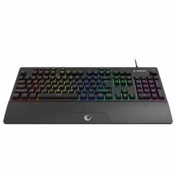Tastiera da gaming a membrana con filo Rampage Simula RGB Macro KB-GX65 con poggiapolsi, nero