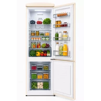 Ravanson LKK-315RC frigorifero combinato retrò 315L Total No Frost crema