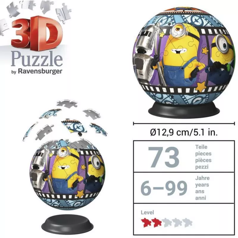 RAVENSBURGER puzzleball 3D Minions 3 - 72 pezzi