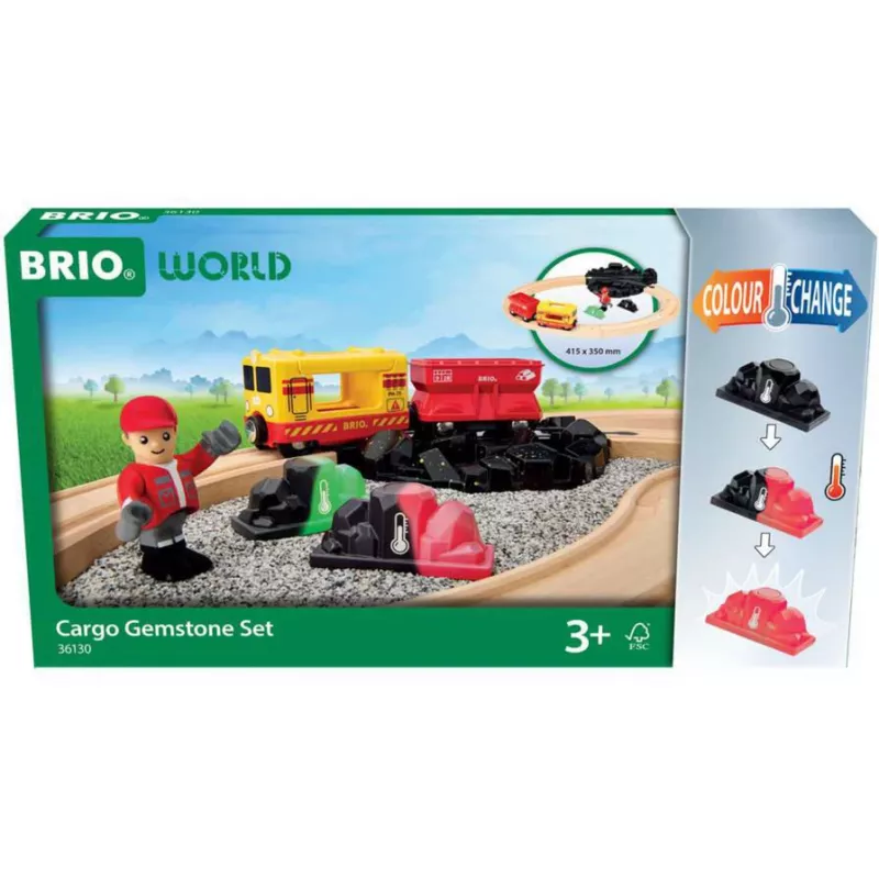 RAVENSBURGER BRIO World set treno merci con luci che cambiano colore
