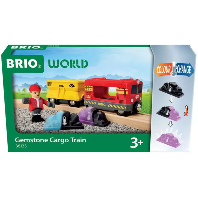 RAVENSBURGER BRIO World treno merci con vagone che cambia colore