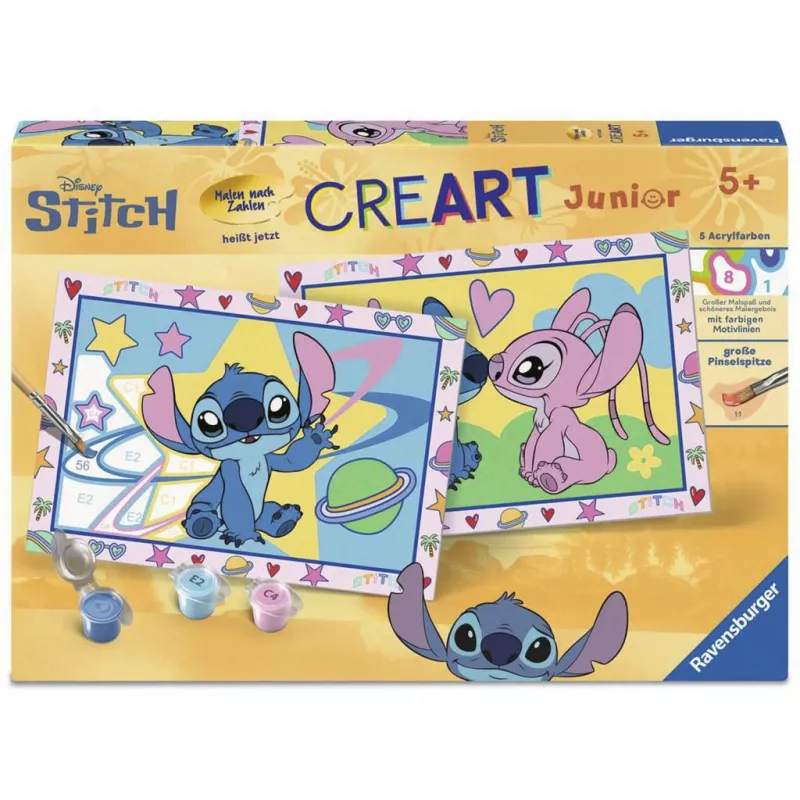 RAVENSBURGER CreArt Junior - Stitch & Angel Set di pittura con i numeri
