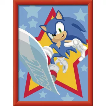 Ravensburger CreArt - Rasender Sonic set di pittura con i numeri
