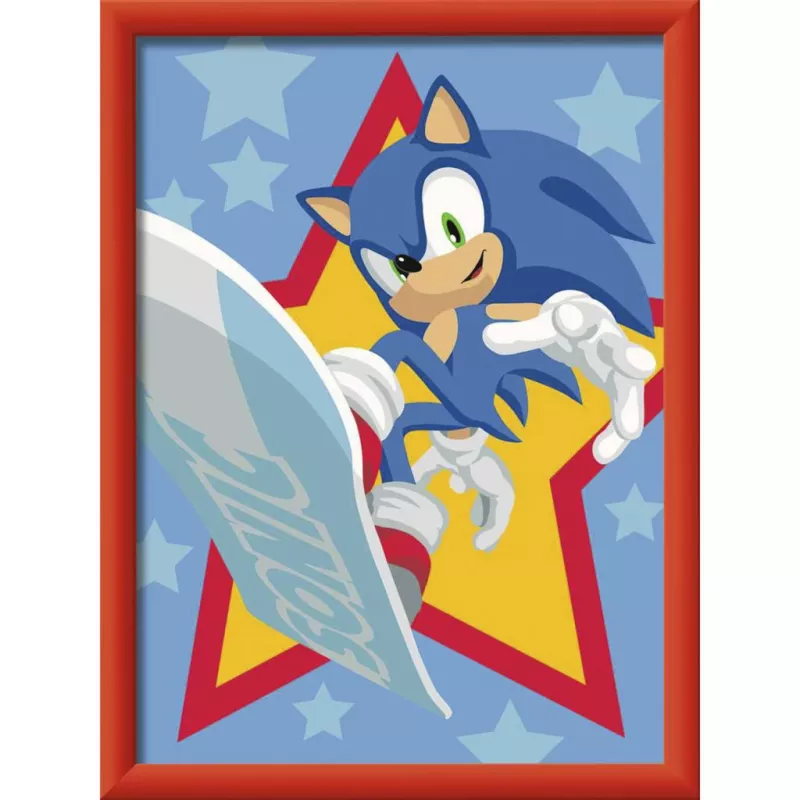 Ravensburger CreArt - Rasender Sonic set di pittura con i numeri