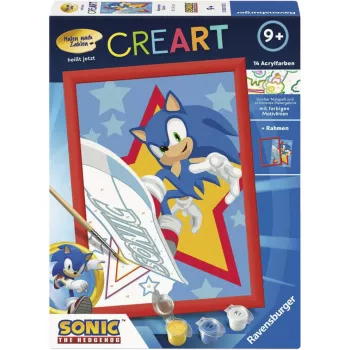 Ravensburger CreArt - Rasender Sonic set di pittura con i numeri