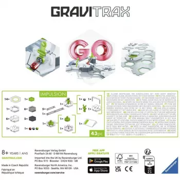 Ravensburger GraviTrax GO Impulsion Pista di biglie set di espansione (25 pezzi)