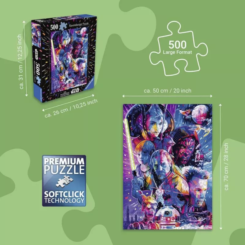 Ravensburger puzzle Star Wars Hyperspace Collection: The Phantom Menace (500 pezzi, pezzi grandi)