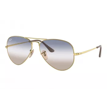 Ray-Ban Aviator Metal II Occhiali da sole RB3689 montatura oro lenti sfumate marroni 62mm