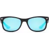 Ray-Ban Junior RJ9052S100S55 occhiali da sole - montatura nera lucida, lenti specchiate azzurro chiaro, 48 mm