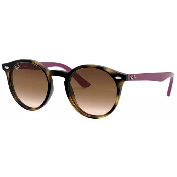 Ray-Ban Junior RJ9064S447041 Occhiali da sole per bambino, montatura trasparente blu, lenti grigio sfumato, 44/19/130 mm