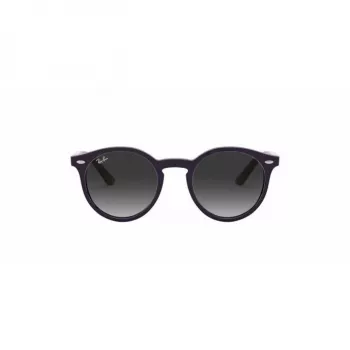 Ray-Ban Junior RJ9064S70218G Occhiali da sole bambino, rotondi, montatura rosa trasparente, lenti grigie sfumate, 44 mm