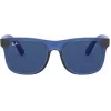 Ray-Ban Junior RJ9069S706080 Occhiali da sole per bambino Phantos trasparente blu grigio Classic 48mm