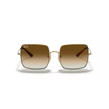 Ray-Ban RB1971-914751 Square 1971 Occhiali da sole - montatura oro lucido, lenti marroni sfumate, 54 mm