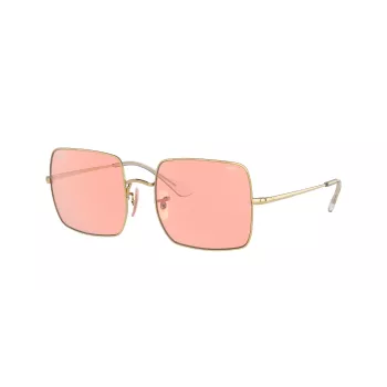 Ray-Ban RB1971 Square 1971 Classic Occhiali da sole Oro Rosa-Marrone Sfumato 54mm