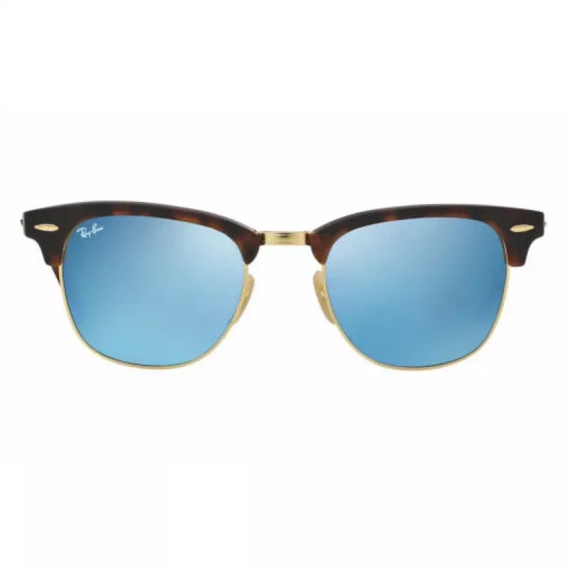 Ray-Ban RB3016 Clubmaster Occhiali da sole 51/21/145 Havana verde specchio argento