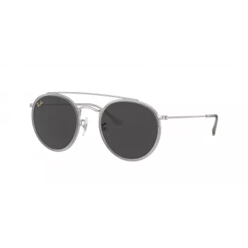Ray-Ban RB3647N 9211B1 occhiali da sole unisex rotondi montatura oro lenti sfumate blu 51mm