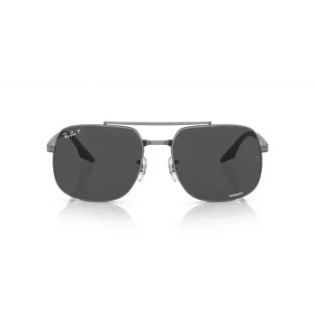 Ray-Ban RB3699 occhiali da sole unisex, montatura gunmetal, lenti grigie sfumate, 56 mm