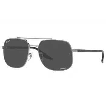Ray-Ban RB3699 occhiali da sole unisex, montatura gunmetal, lenti grigie sfumate, 56 mm