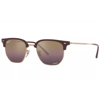 Ray-Ban RB4416F 6654G9 occhiali da sole unisex - montatura grigio trasparente, lenti grigie sfumate, 53 mm