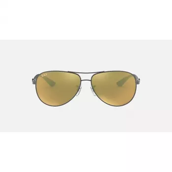 Ray-Ban RB8313 Chromance Aviator Occhiali da sole Gunmetal Green Mirror Polarizzati 61mm