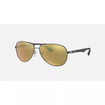 Ray-Ban RB8313 Chromance Aviator Occhiali da sole Gunmetal Green Mirror Polarizzati 61mm