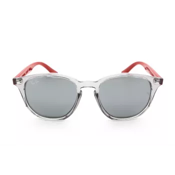 Ray-Ban RJ9070S70636G Occhiali da Sole Bambino Montatura in Propionato Grigio Trasparente Lenti Sfumate Azzurro 46mm