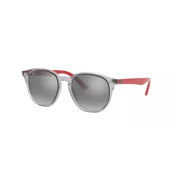 Ray-Ban RJ9070S70636G Occhiali da Sole Bambino Montatura in Propionato Grigio Trasparente Lenti Sfumate Azzurro 46mm