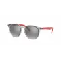 Ray-Ban RJ9070S70636G Occhiali da Sole Bambino Montatura in Propionato Grigio Trasparente Lenti Sfumate Azzurro 46mm