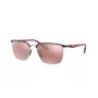 Ray-Ban Occhiali da sole unisex RB3673MF060H2 geometrici dorati con lenti blu scuro, 56 mm