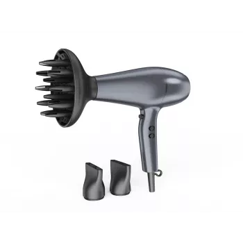 Ray Battler RB 0911 asciugacapelli HD-0911 - 2000W ionico ceramica con getto d'aria fredda, nero