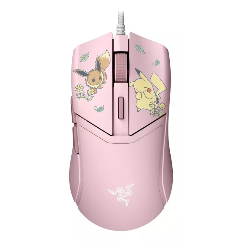 Razer Cobra – Pikachu & Eevee Edition Mouse da gaming con filo, sensore ottico 8500 DPI, Chroma RGB Underglow, 6 tasti programmabili, simmetrico per destrimani
