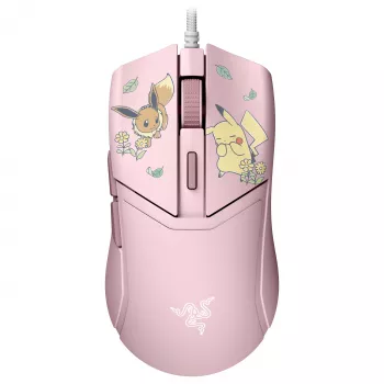 Razer Cobra – Pikachu & Eevee Edition Mouse da gaming con filo, sensore ottico 8500 DPI, Chroma RGB Underglow, 6 tasti programmabili, simmetrico per destrimani
