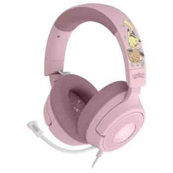 Razer Kraken V4 X Pokemon Pikachu & Eevee Edition cuffie gaming con filo, USB-C, 40 mm