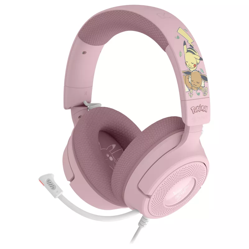 Razer Kraken V4 X Pokemon Pikachu & Eevee Edition Cuffie gaming con cavo, USB-C, 40 mm
