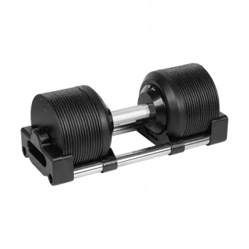 REBEL ACTIVE Manubrio in Ghisa Regolabile 36 kg, Incrementi da 1 kg, Sistema di Selezione Automatica, Manubrio Singolo, Nero/Rosso