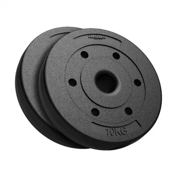 REBEL ACTIVE Set di pesi in bitume 2x10kg, foro 51mm - per bilancieri olimpici