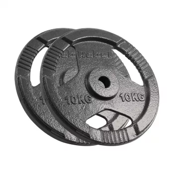 REBEL ACTIVE Set Pesi in Ghisa 2x10kg, Foro 31mm, Dischi con Maniglie, Nero