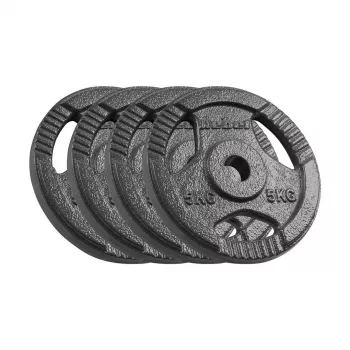 REBEL ACTIVE Set dischi ghisa 4x5kg, foro 31mm, disco con maniglie