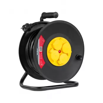 Rebel avvolgicavo 4 prese 50m IP44 nero/giallo