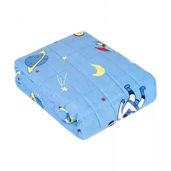 REBEL Coperta ponderata premium per bambini, cotone, motivo cosmo, 100x150 cm, 5 kg