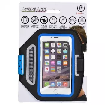 Rebeltec Custodia universale con fascia da braccio per smartphone 5,5 pollici Active A55 blu
